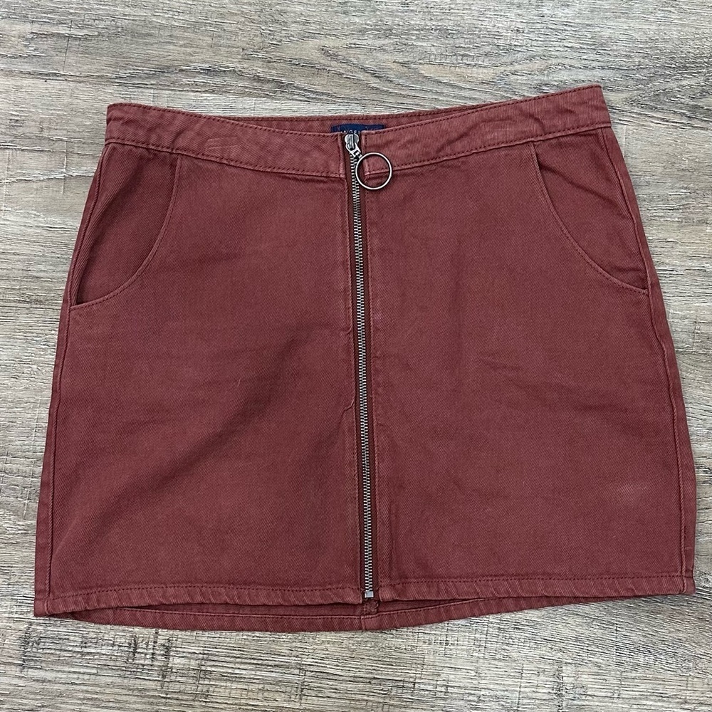 Angel Kiss Rust Mini Skirt with Zipper